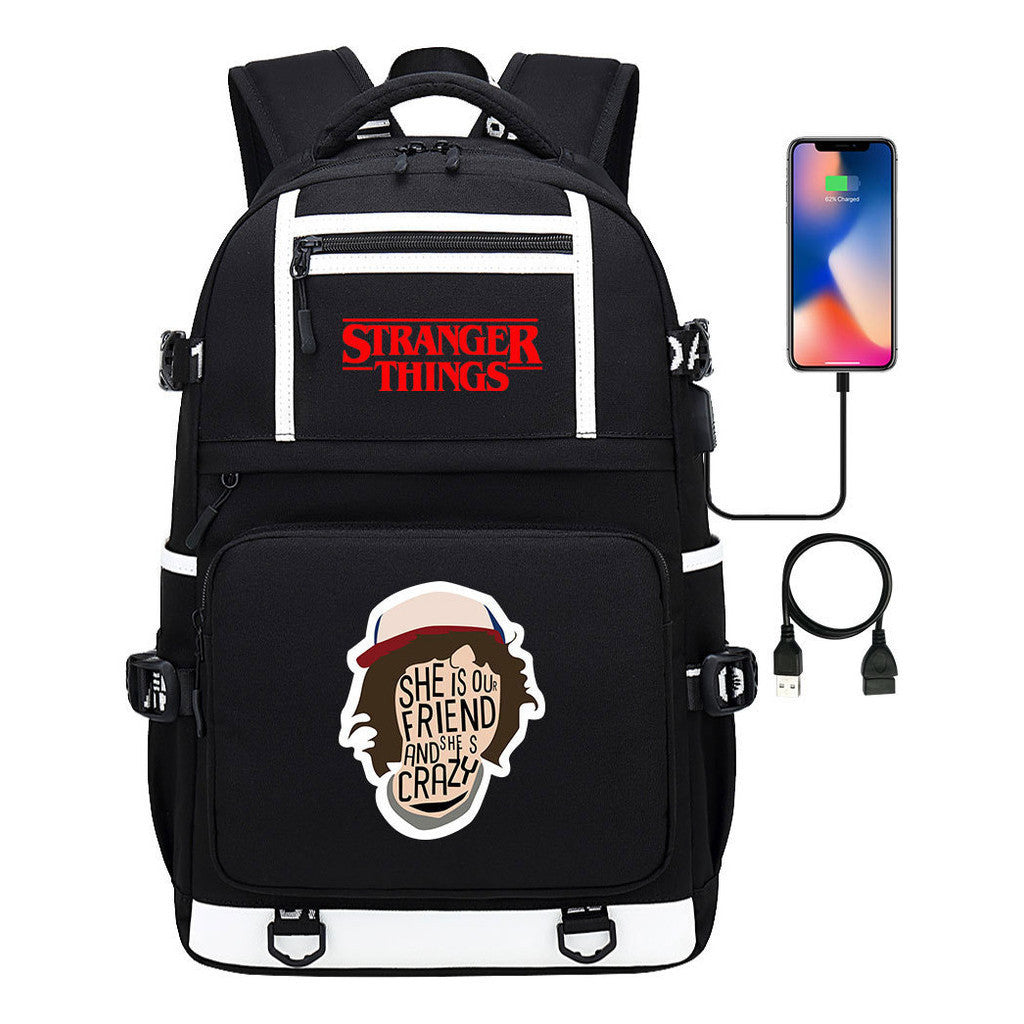 Printed Usb Youth Student Backpack For Men And Women's Leisure Travel Backpack