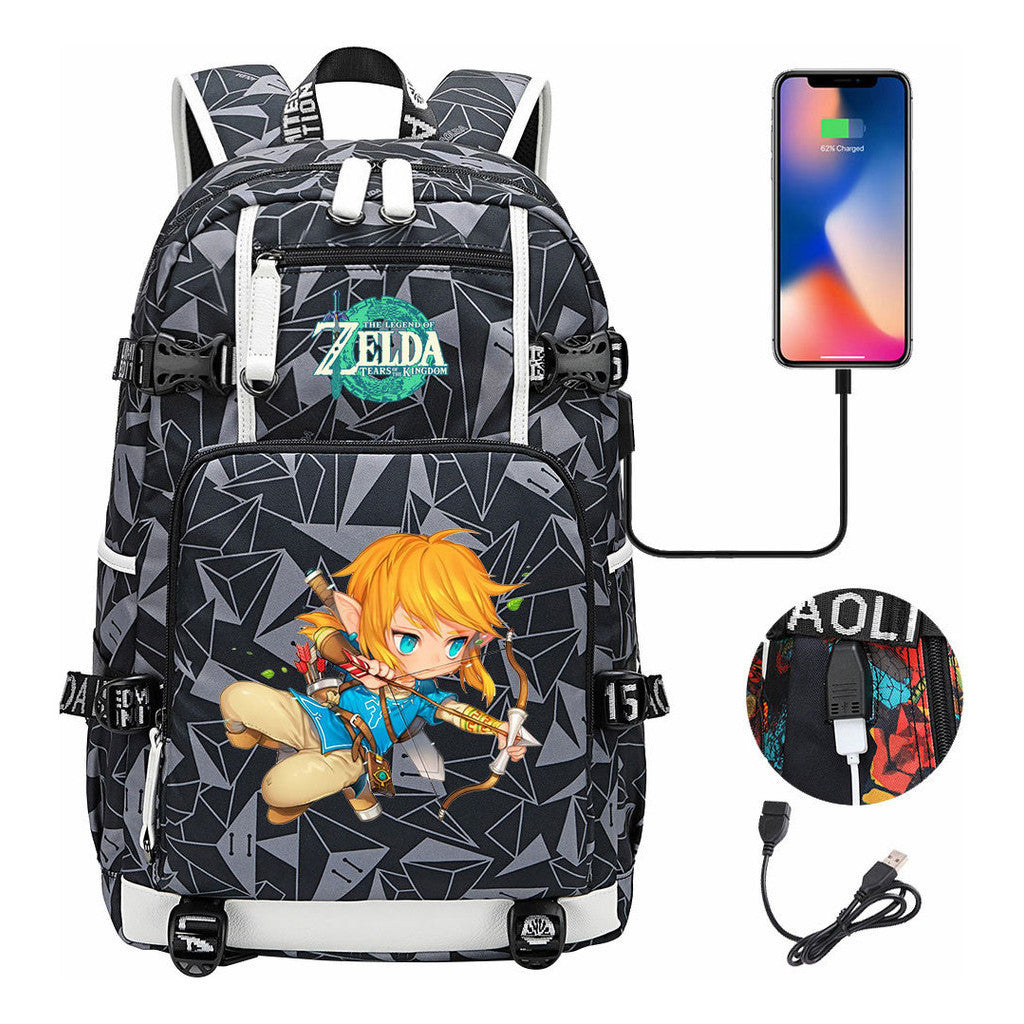 Printed Teenage Student Backpack For Men And Women With Backpacks