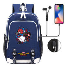 Superhero Printed Youth Primary And Secondary School Backpack Usb Men's And Women's Leisure Backpack