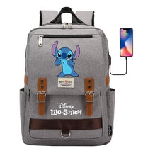 Anime Star Baby Stitch Printed Youth Student School Bag Casual Magnetic Buckle Backpack