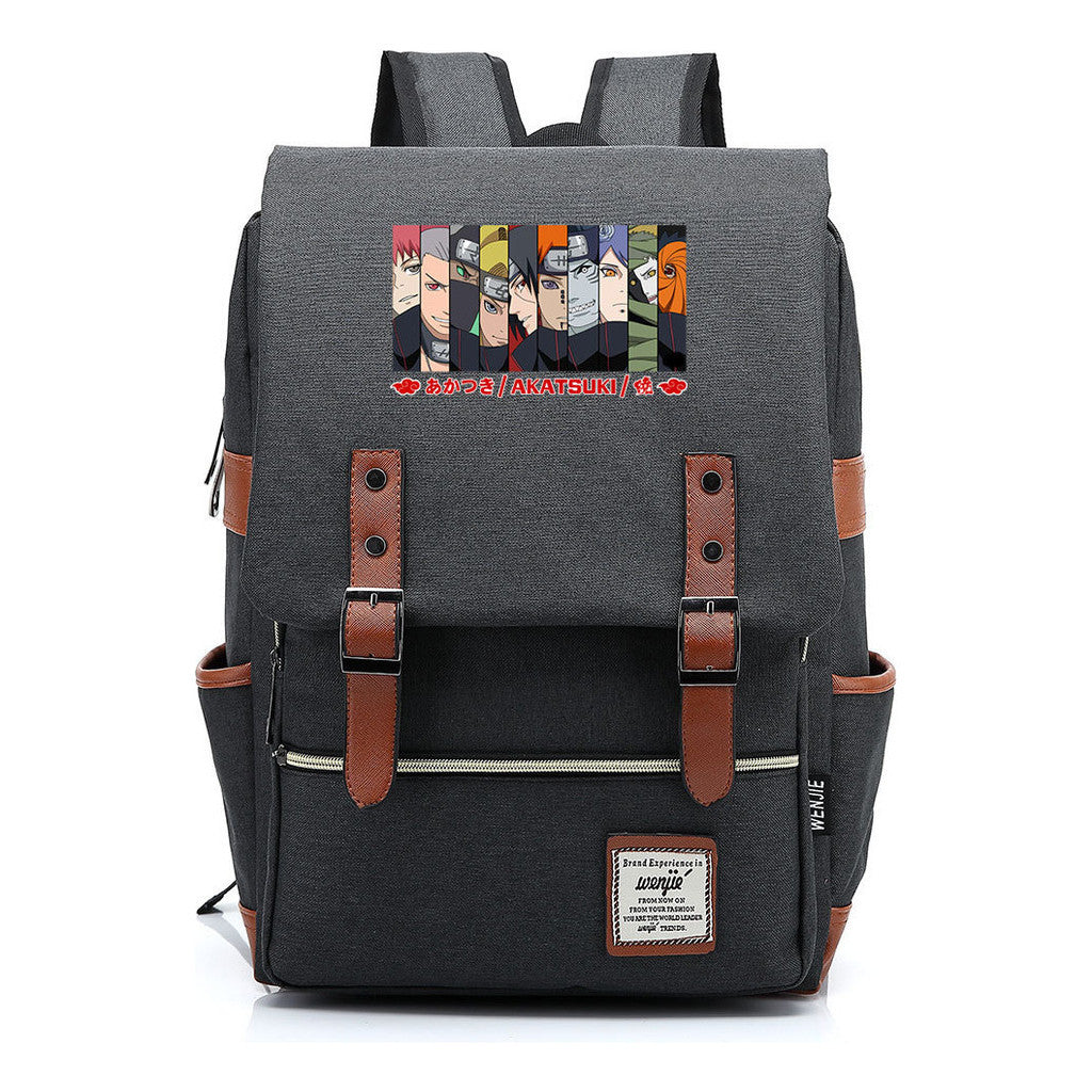 Naruto Printed Student Backpack Casual Belt Buckle Classic Backpack