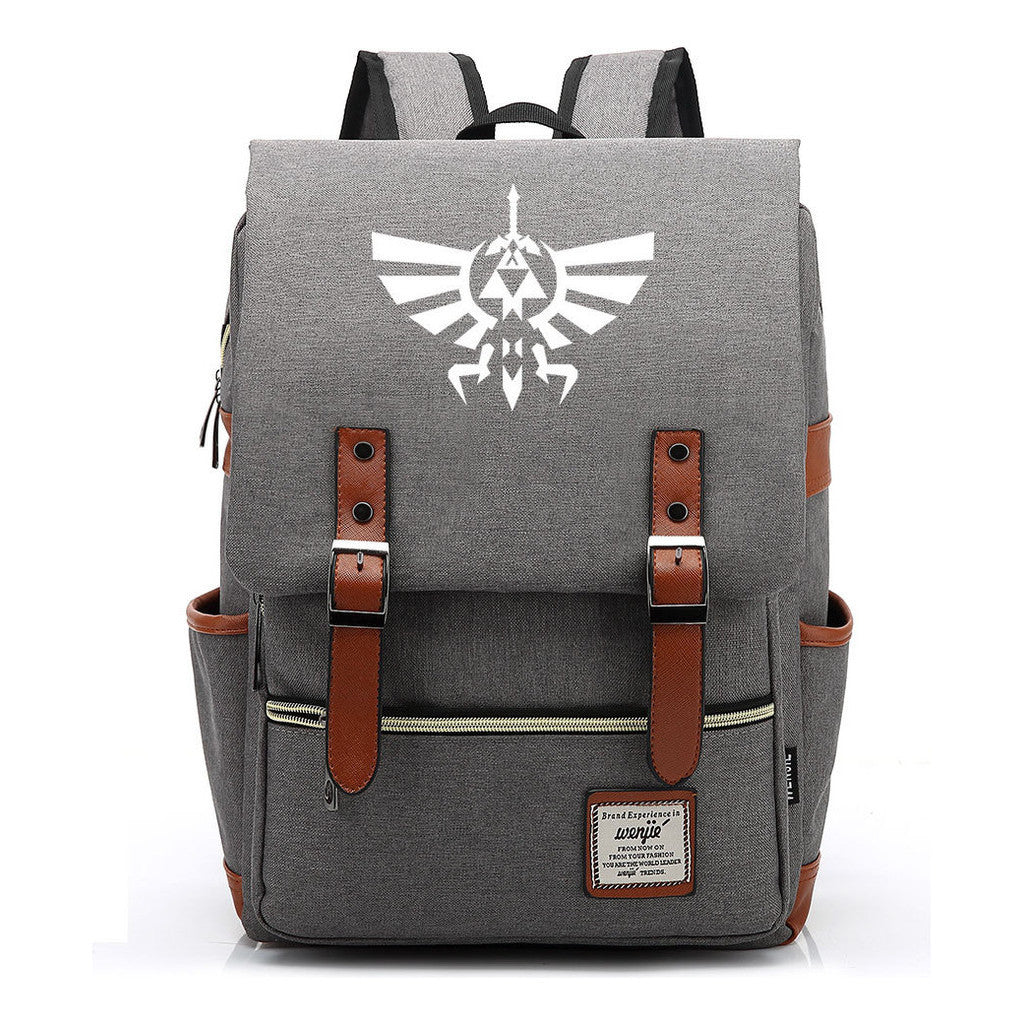 Game Zelda Printed Youth Student Backpack For Men And Women, Casual Belt Buckle, Classic Backpack
