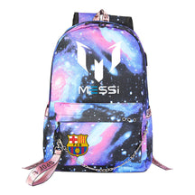 Sports Football Star Printed Usb Student Backpack For Leisure Travel Backpack