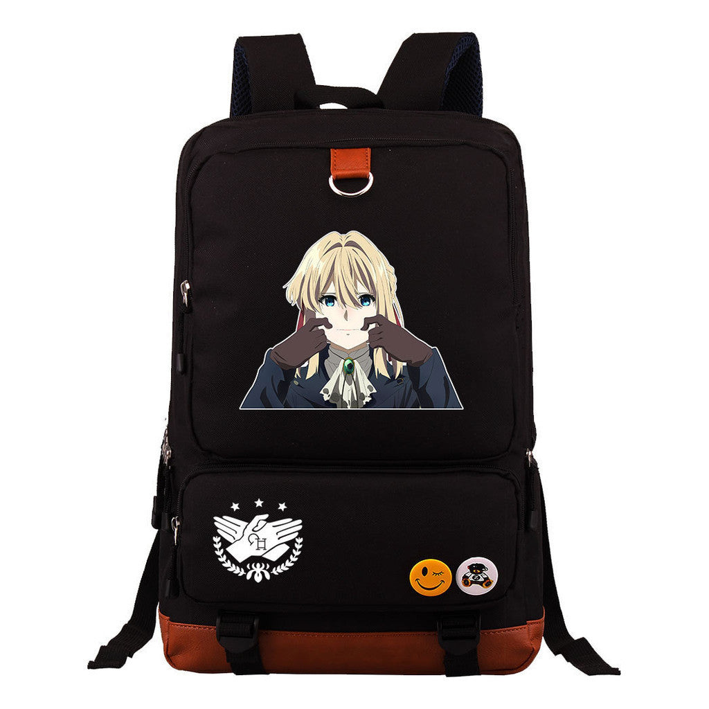 Violet Eternal Garden Printed Youth Student School Bag Large Capacity Travel Bag Men's And Women's Backpack