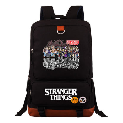Strange Story Printed Youth Student School Bag Large Capacity Travel Bag Men's And Women's Backpack