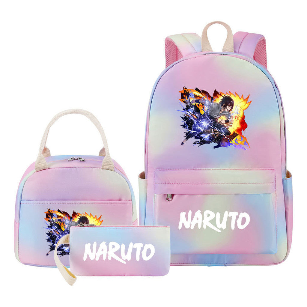 Naruto Student Girl Backpack Lunch Bag Three Piece Set Backpack Set