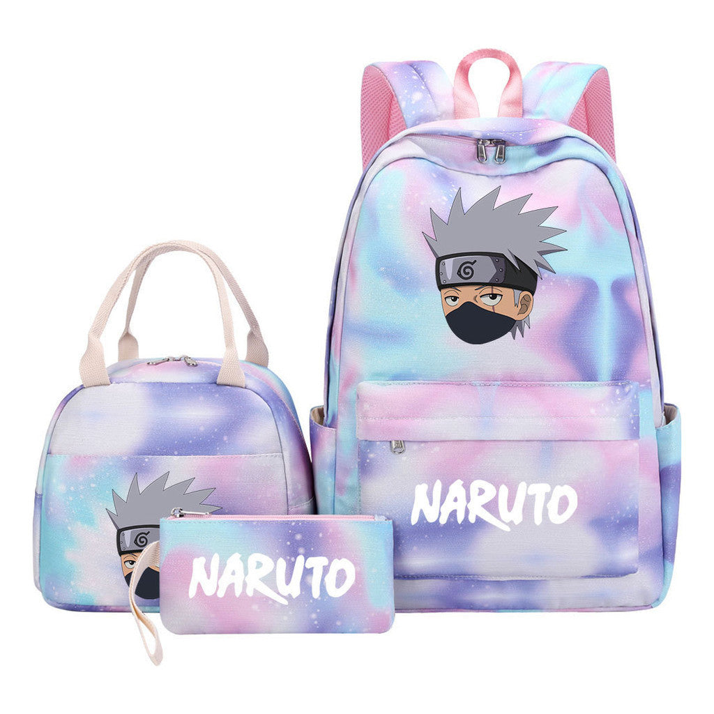 Naruto Student Girl Backpack Lunch Bag Three Piece Set Backpack Set