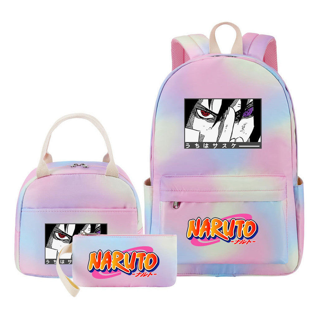 Naruto Student Girl Backpack Lunch Bag Three Piece Set Backpack Set