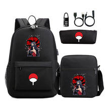 Naruto Usb Password Lock Year Student School Bag Three Piece Set Backpack Set