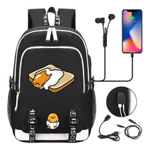 Comic Lazy Egg Youth Student Backpack Usb Men's And Women's Leisure Backpack