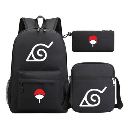 Anime Naruto Starry Sky Youth School Bag Three Piece Set For Men And Women Backpack Set
