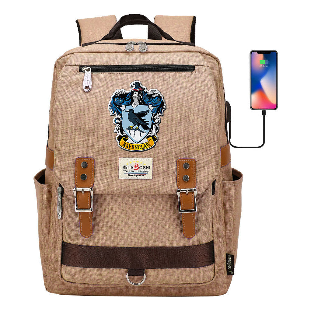 Usb Magnetic Buckle Student Backpack For Men And Women, Youth Leisure Backpack