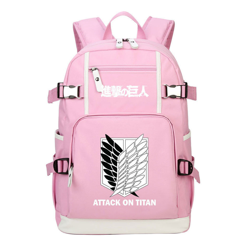 Giant Wings Of Cartoon And Anime Attack Youth Student Backpack, Leisure Travel Backpack