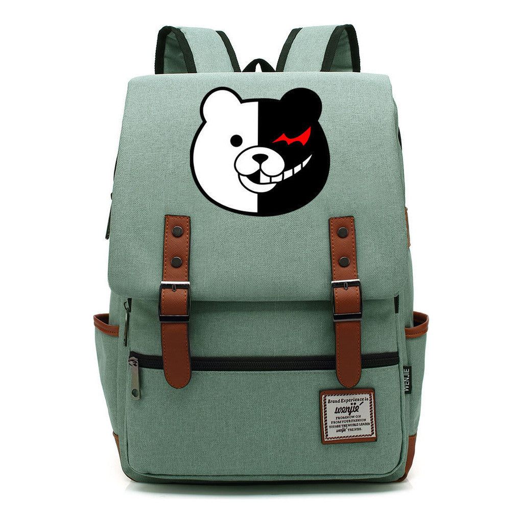 Printed Teenage Student Backpack For Men And Women With Casual Belt Buckle Classic Backpack