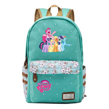 Pony Unicorn Youth Student School Bag Fragmented Canvas Girl Backpack