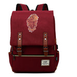 School Of Witchcraft And Wizardry Youth Student Backpack Usb Leisure Belt Buckle Backpack