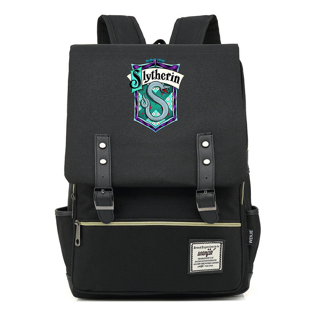 School Of Witchcraft And Wizardry Printed Youth Student School Bag Casual Belt Buckle Classic Backpack