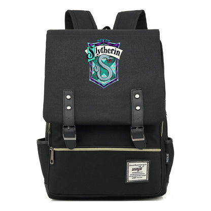 School Of Witchcraft And Wizardry Printed Youth Student School Bag Casual Belt Buckle Classic Backpack