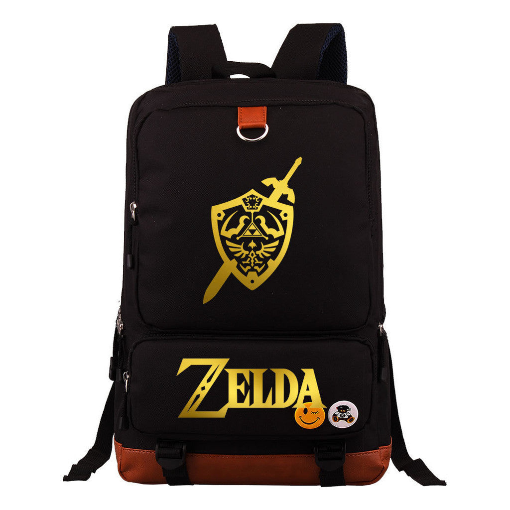 Golden The Legend Of Zelda Printed Schoolbags For Young Students, Large-capacity Travel Bags, Backpacks For Men And Women.