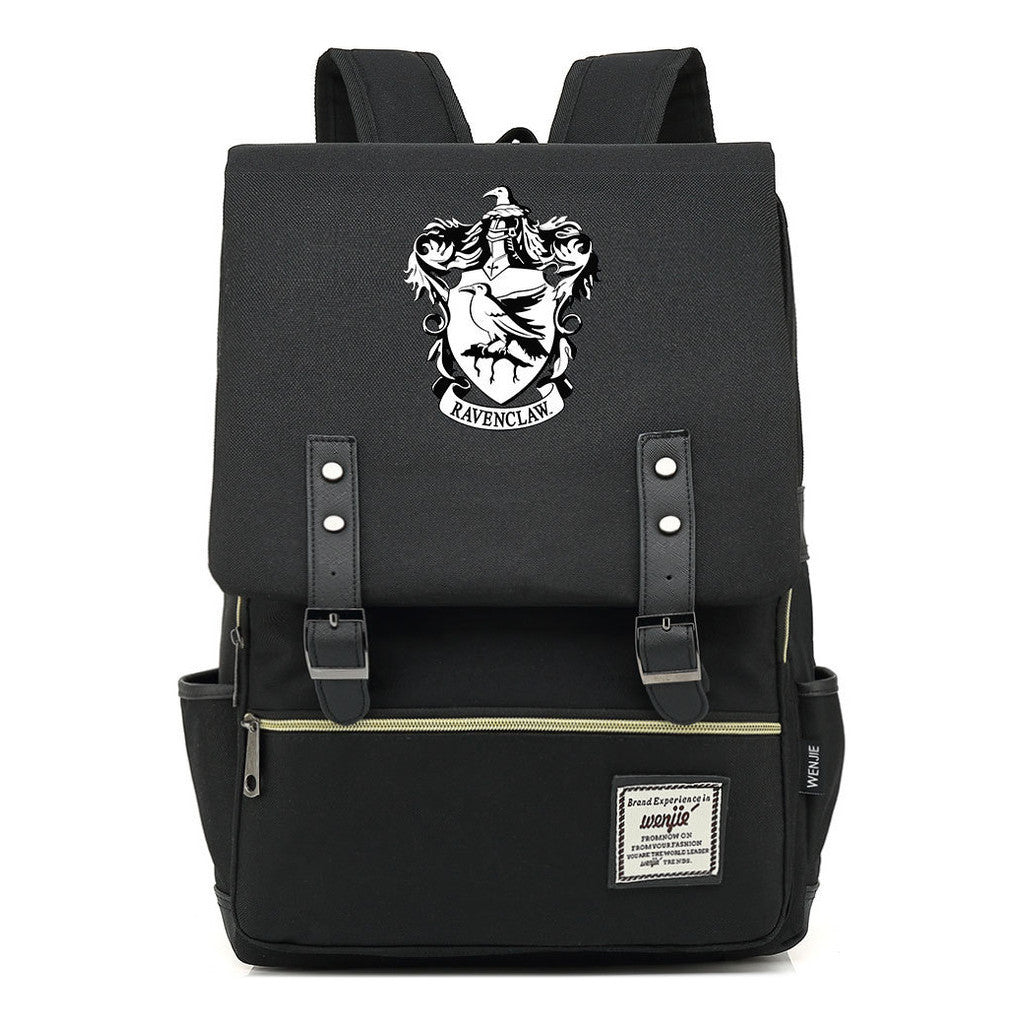 School Of Witchcraft And Wizardry Printed Youth School Bag Casual Belt Buckle Classic Backpack 38*27*12.5cm