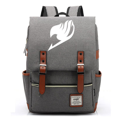 Printed Teenage Student Backpack For Men And Women With Casual Belt Buckle Classic Backpack