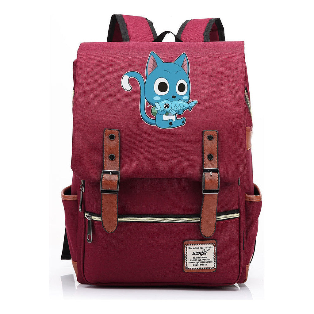Printed Schoolbag Leisure Belt Buckle Classic Backpack Young Students