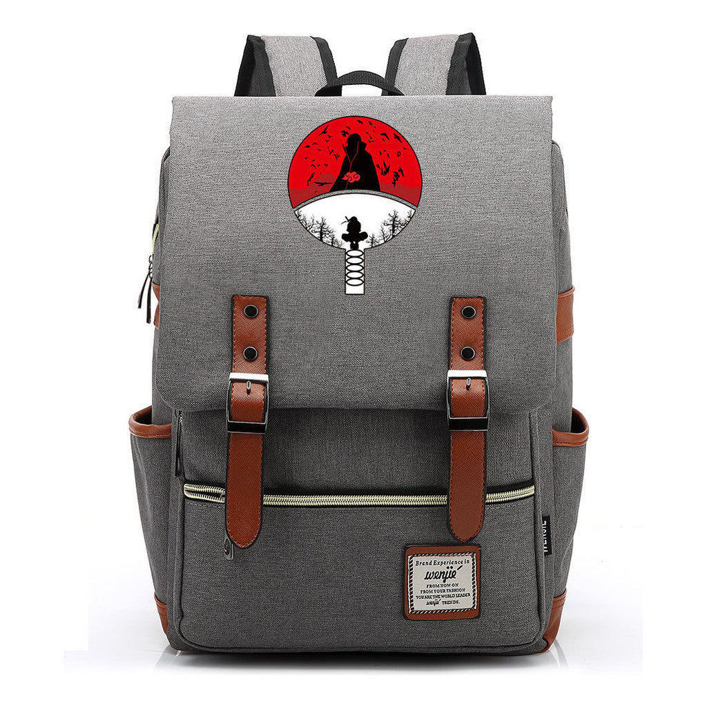Naruto Printed Teenage Student Backpack For Men And Women, Casual Belt Buckle, Classic Backpack