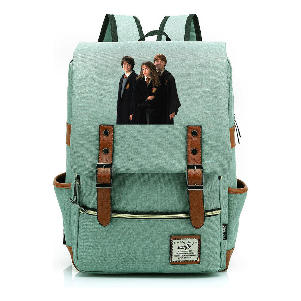 Academy Of Magic Print Teen Student School Bag For Men And Women Casual Belt Buckle Classic Backpack