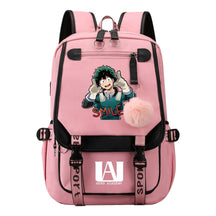 My Heroes Academy Usb Youth Student Backpack For Boys And Girls, Casual Woven Strap Flip Back Backpack