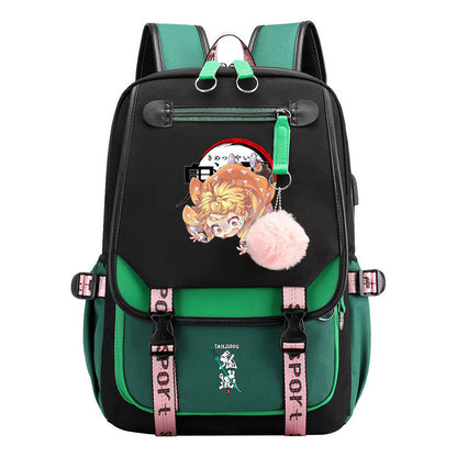 Cartoon Fashion Usb Student Backpack For Boy And Girl, Casual Woven Strap Flip Back Backpack