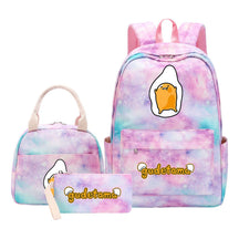 Egg Green Manga Student Girls School Bag Lunch Bag Three Piece Set Backpack Set