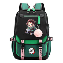 Japanese Cartoon Fashion Usb Student Backpack Casual Woven Flap Backpack