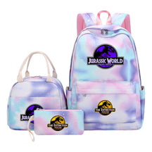 Jurassic Park Dinosaur Youth School Bag Lunch Bag Three Piece Set Backpack Set