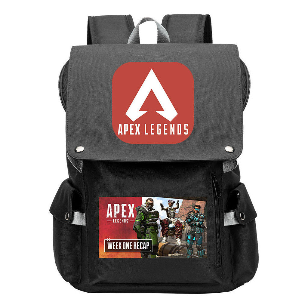 Apex Hero Print Usb Charging Cap Headpiece Student Backpack Leisure Backpack