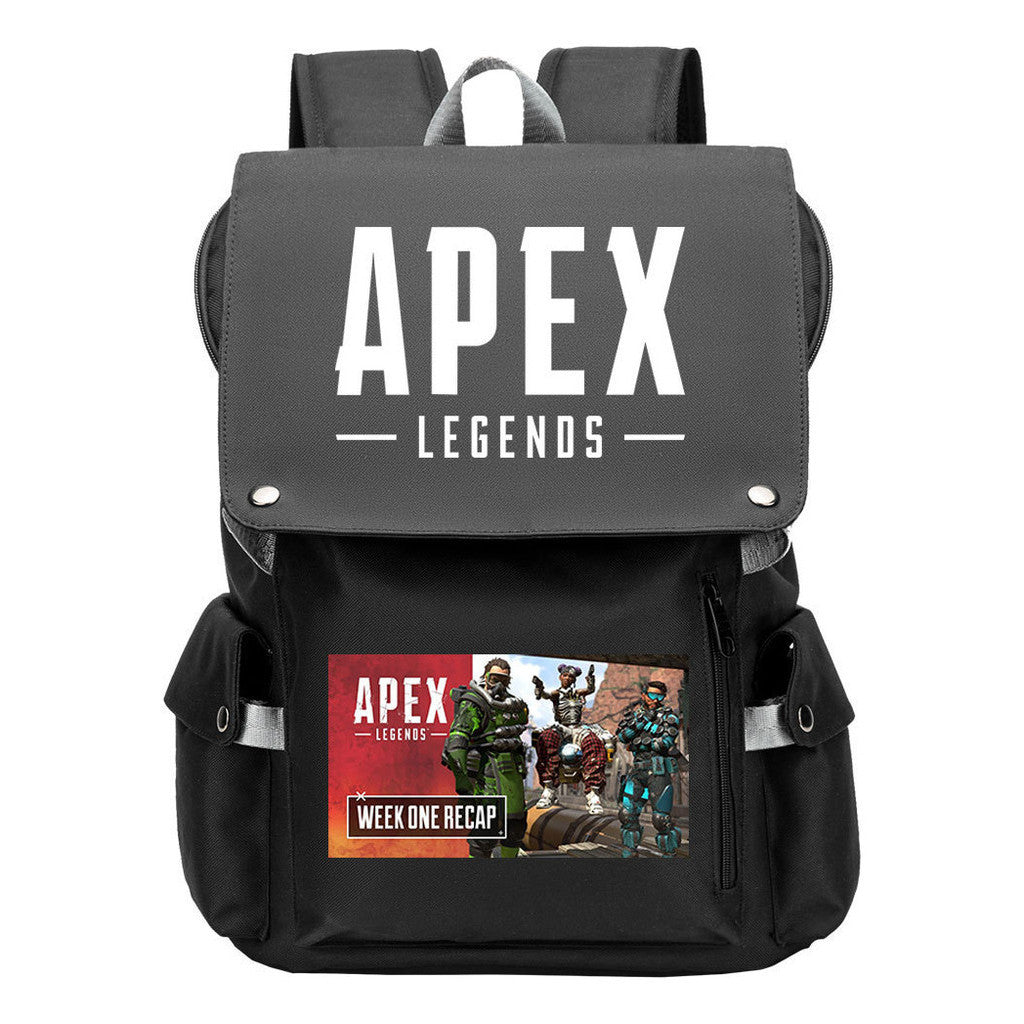 Apex Hero Print Usb Charging Cap Head Style Student School Bag Casual Backpack