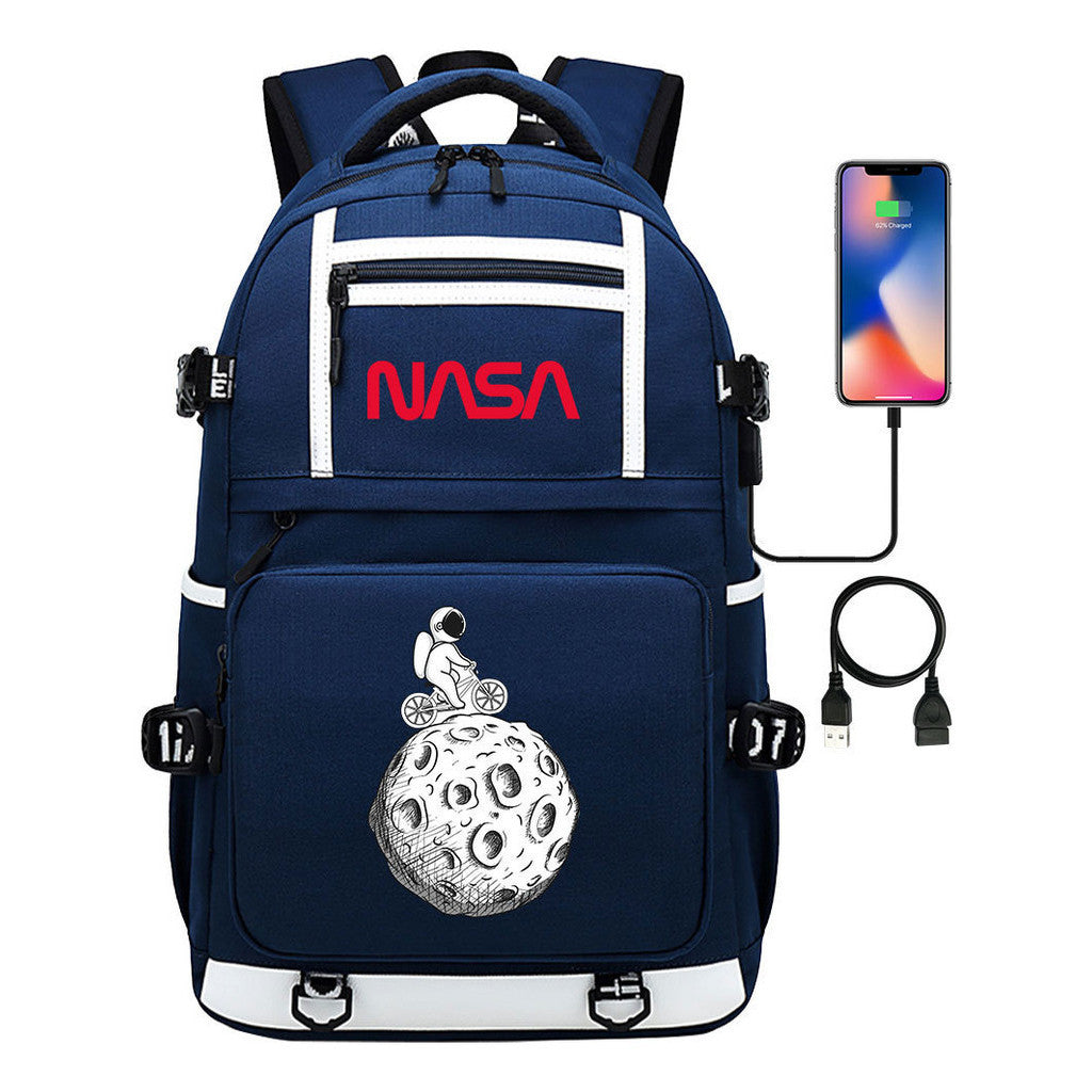 Printed Usb Youth School Bag Backpack Leisure Travel Backpack