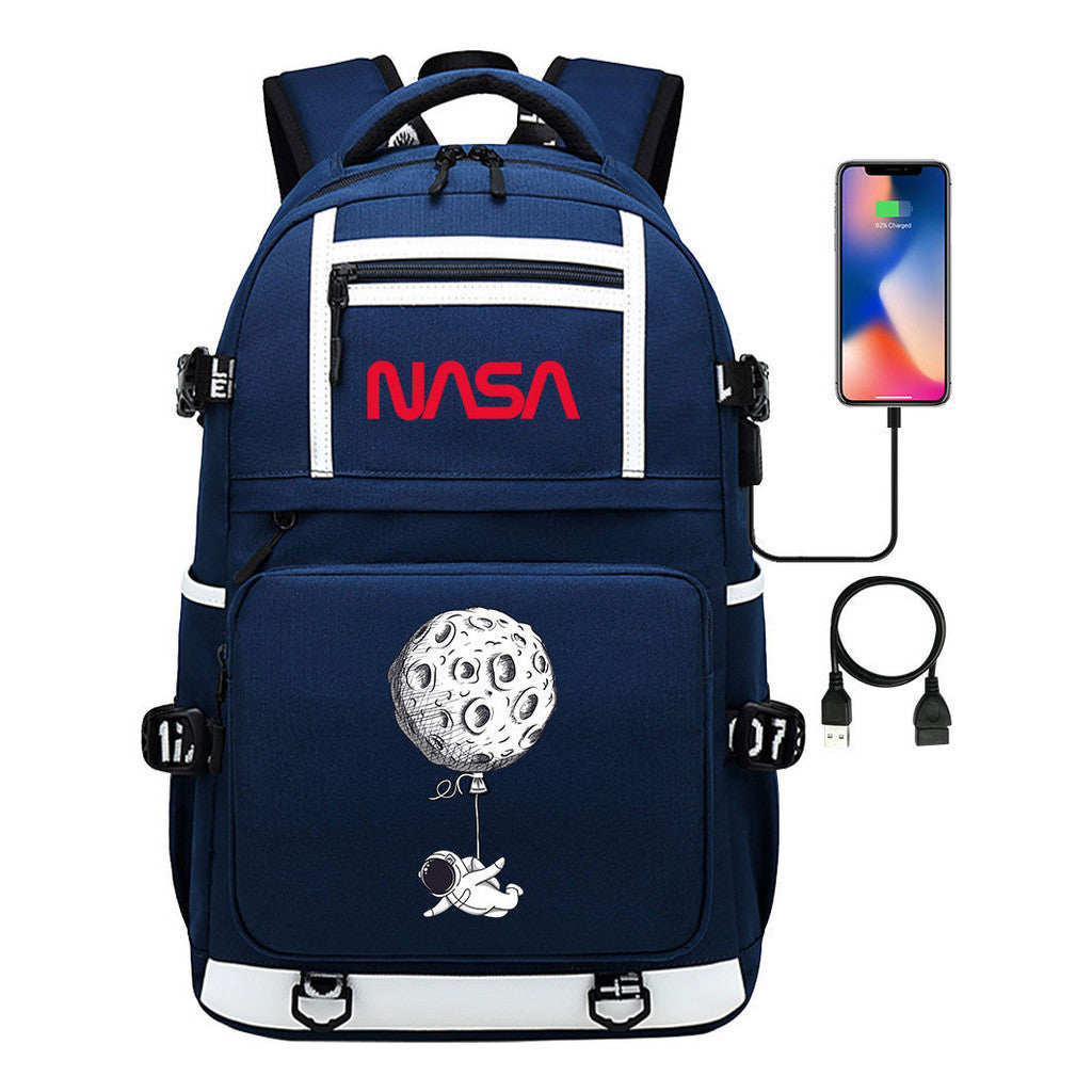 Printed Usb Youth School Bag Backpack Leisure Travel Backpack