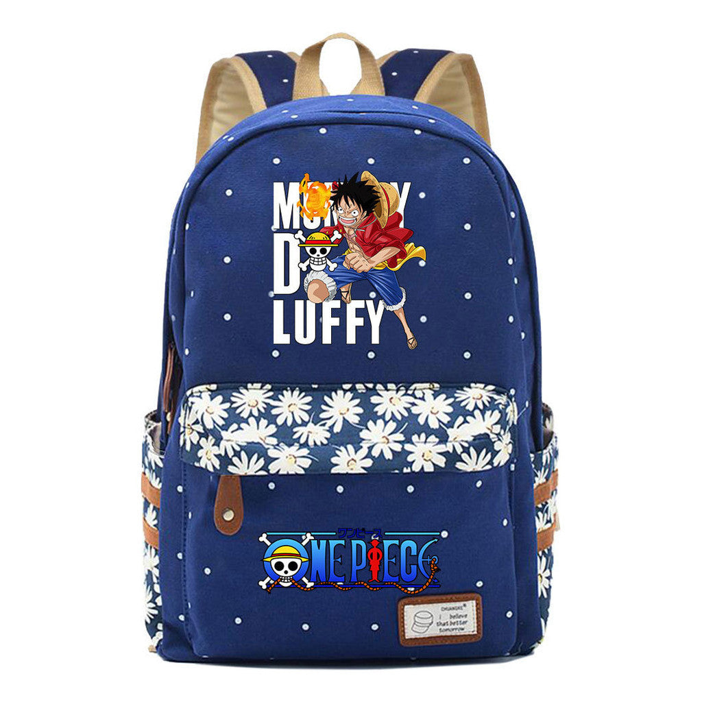 Anime Pirate Wang Lufei Printed Student School Bag Fragmented Flower Leisure Backpack