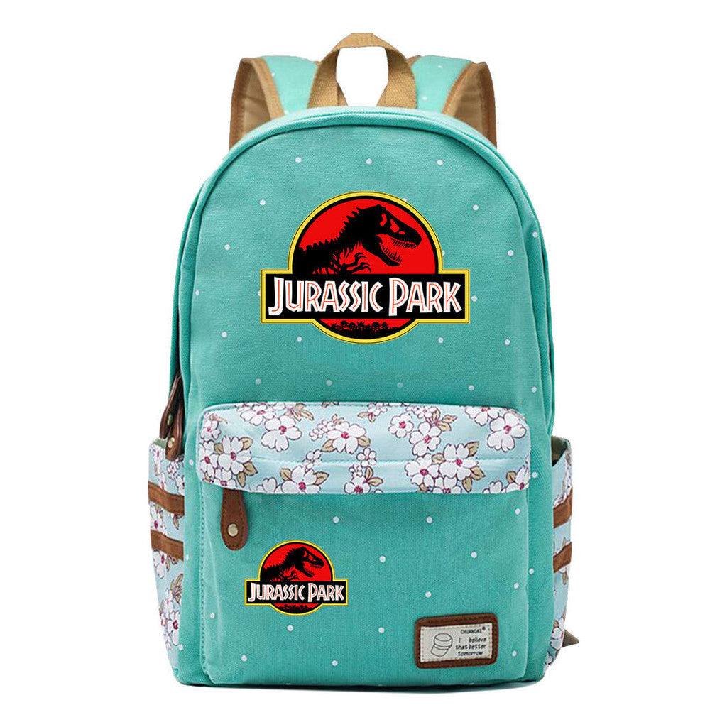 Jurassic Park Dinosaur Printed Student Backpack Leisure Backpack