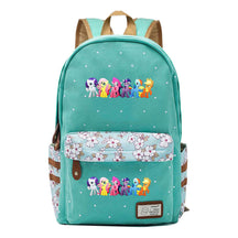 Pony Rainbow Unicorn Student School Bag Fragmented Canvas Girl Backpack