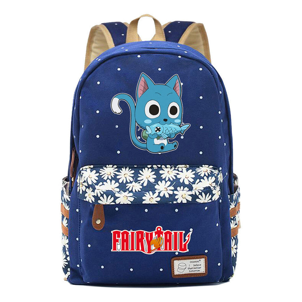 Teenage Student Backpacks, Floral Canvas, Girl Shoulders