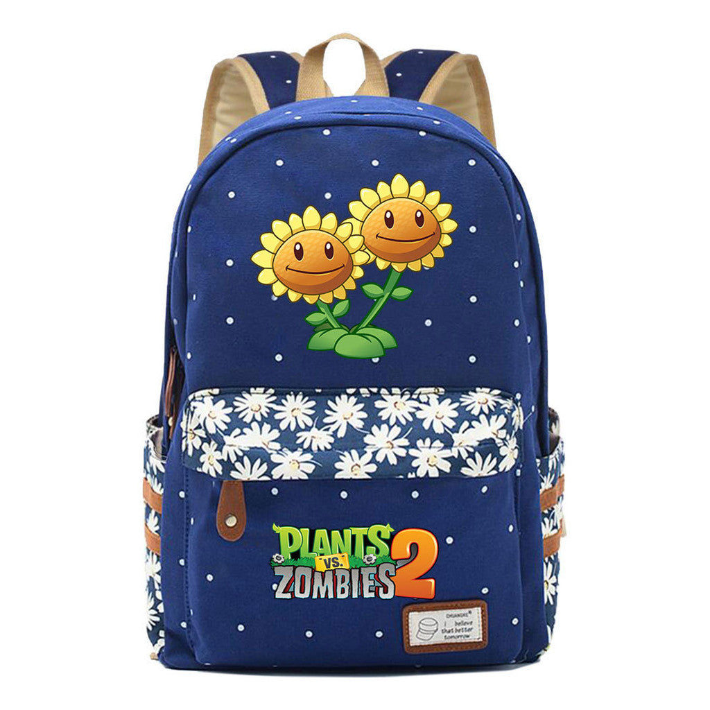 Game Plants Battle Printed Teenage Girl Student Backpack For Men And Women's Leisure Backpack