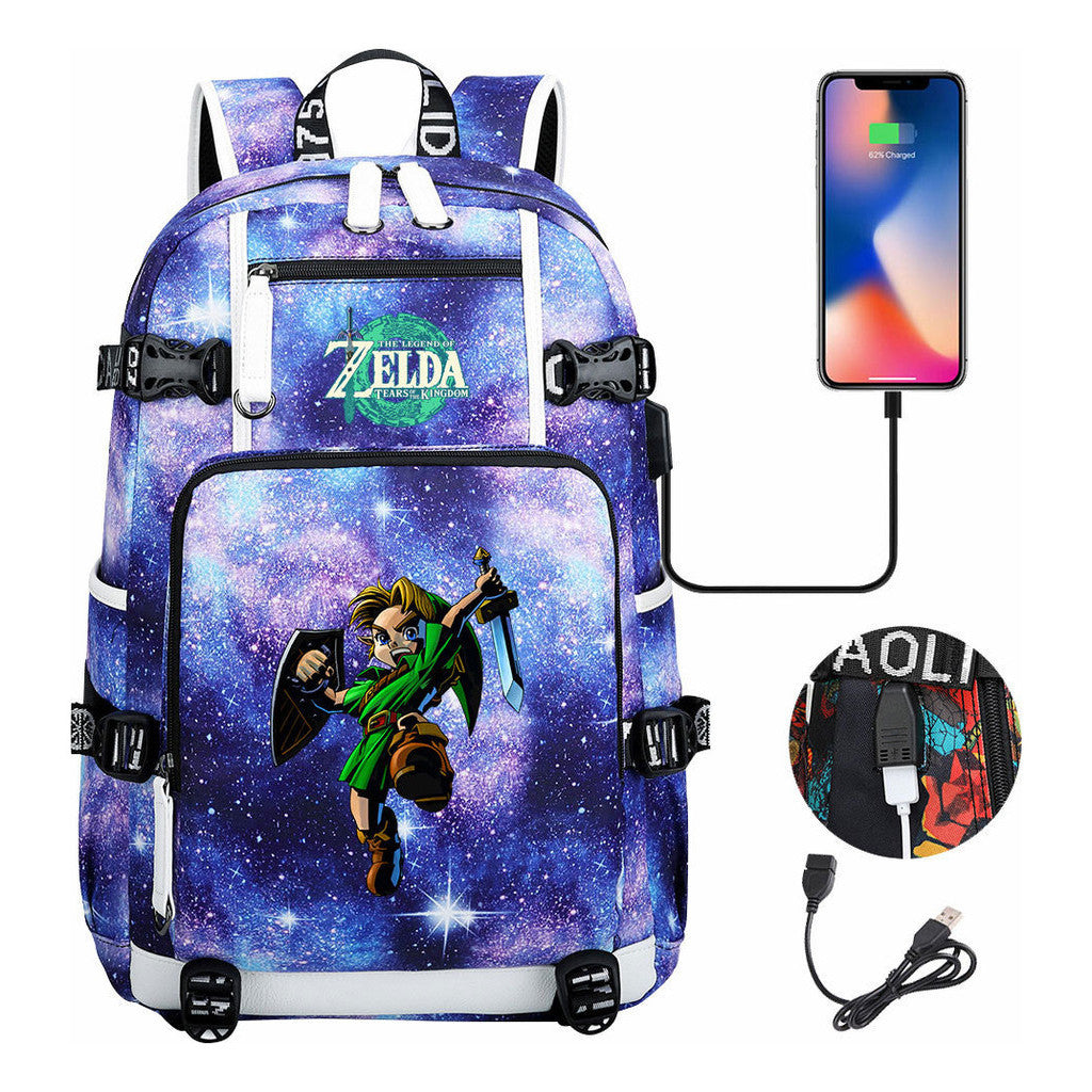 Game Zelda Legend Printed Youth Student Backpack For Men And Women With Large Capacity Leisure Travel Backpack
