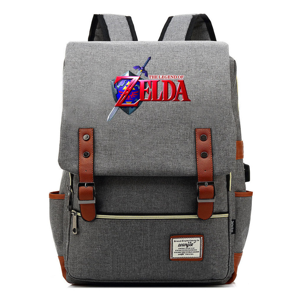 Printed Youth Student Backpack Usb Men's And Women's Casual Backpack