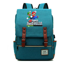 Game Super Mario Youth Student Backpack Usb Casual Backpack
