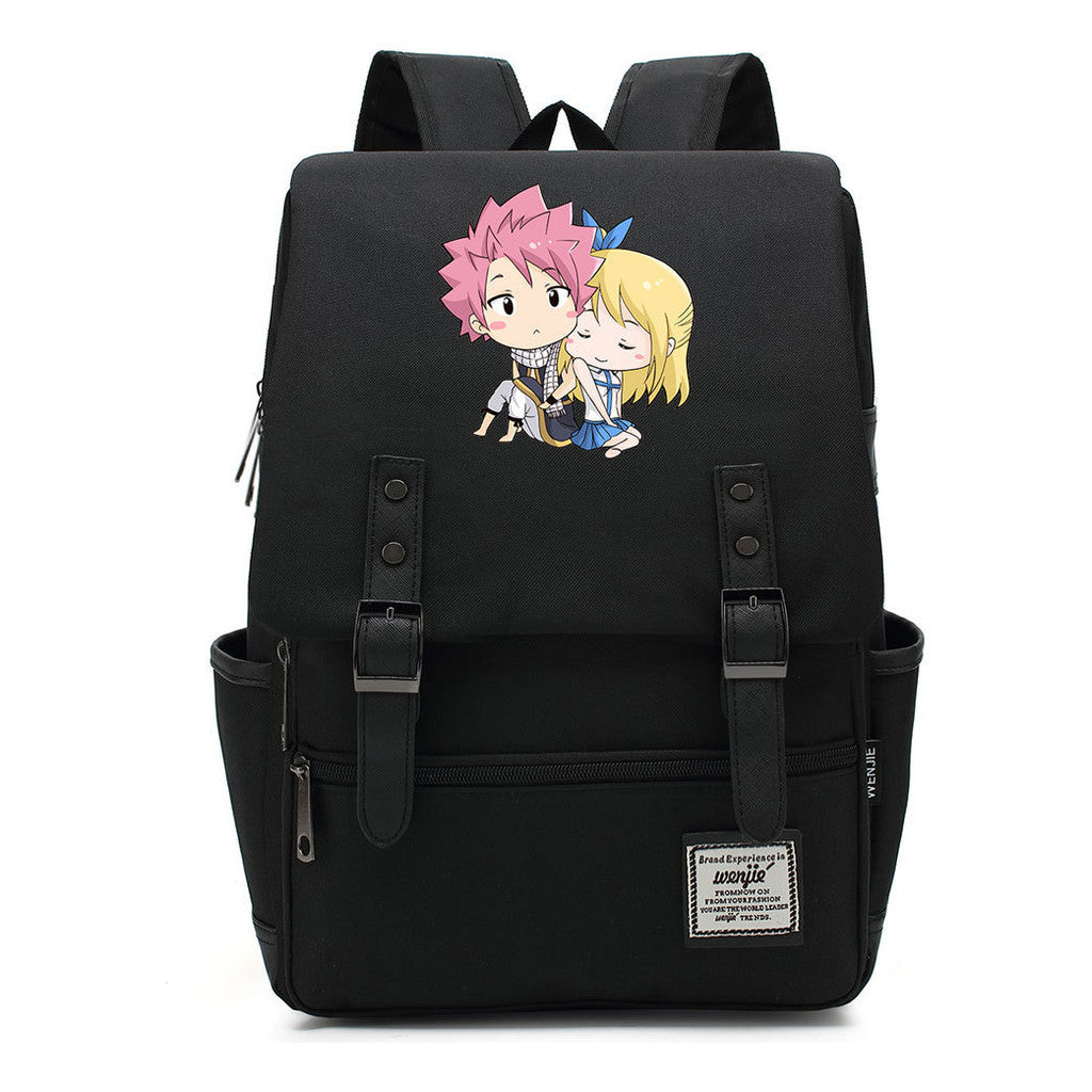 Printed Teenage Student Backpack For Men And Women With Casual Belt Buckle Classic Backpack