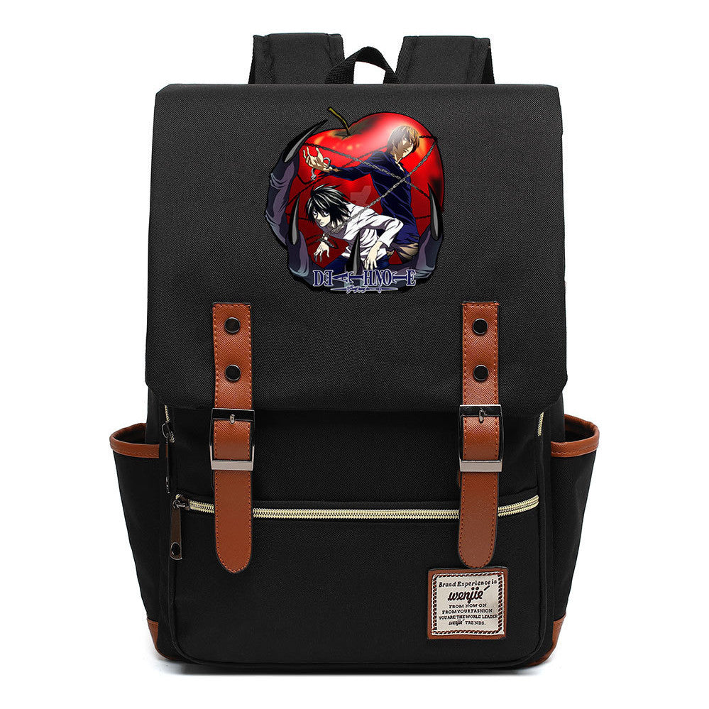 Manga Death Note Youth Student School Bag Men's And Women's Leisure Belt Buckle Backpack