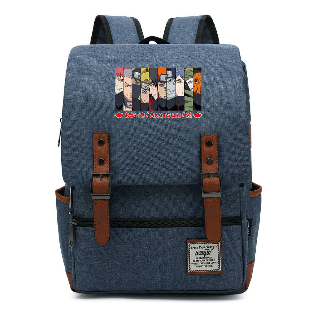 Naruto Printed Student Backpack Casual Belt Buckle Classic Backpack