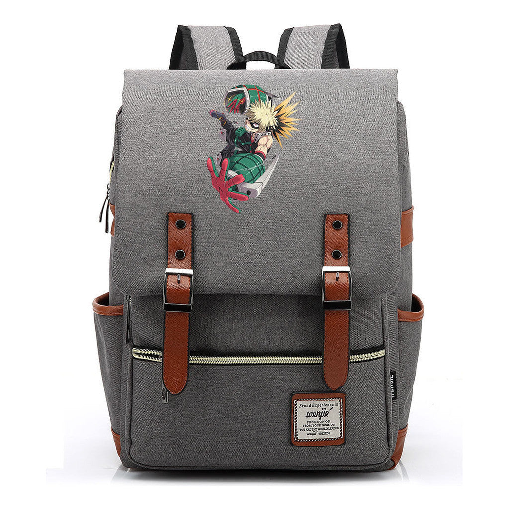 Anime My Heroes Academy Printed Youth School Bag For Men And Women Leisure Belt Buckle Classic Backpack