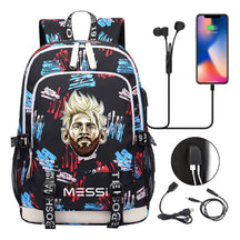Sports Football Stars, Teenagers, Primary And Secondary School Students, Backpack Usb, Men's And Women's Leisure Backpack